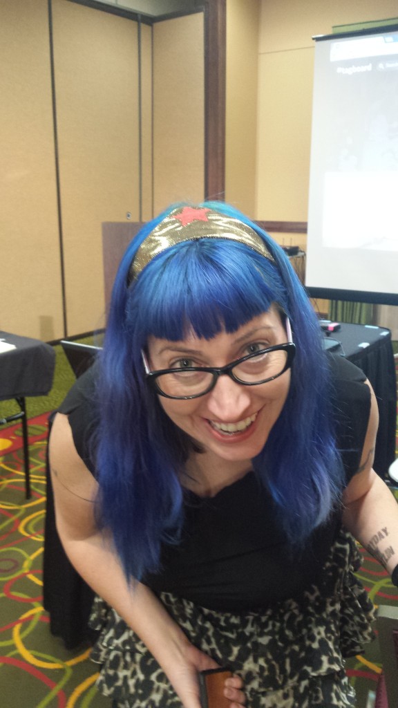 Danielle showing off her awesome Wonder Woman headband. 